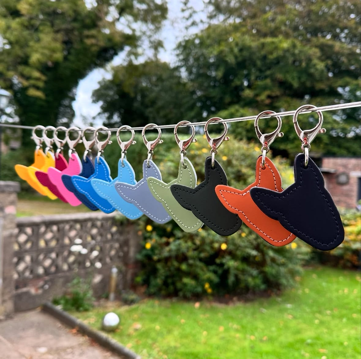 The Kasper Keyfob Leather Bull Terrier Keyring