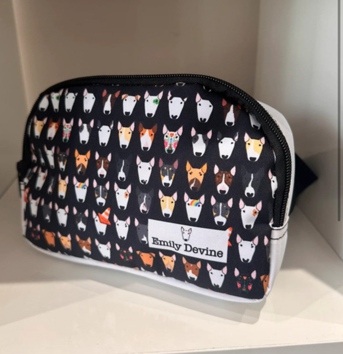 Bull Terrier Print Waist Belt Bag with zip closure