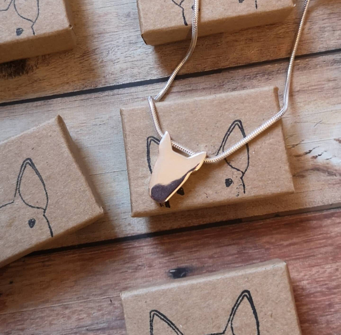 Chunky Silver Bully Pendant on snake chain necklace