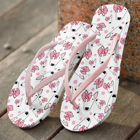 Bull Terrier Print Flip Flops