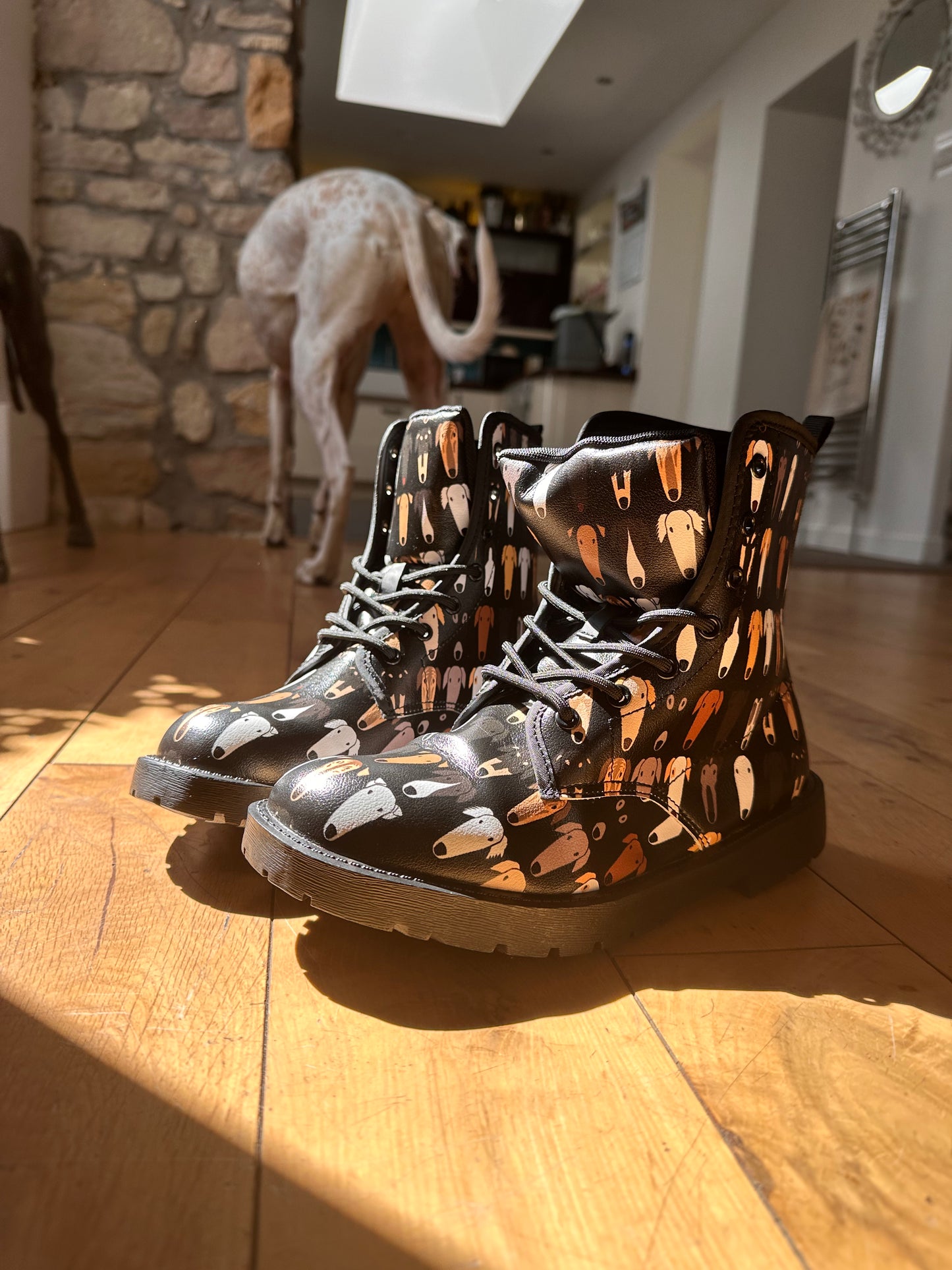 Sight Hound Print Boots in Vegan Leather