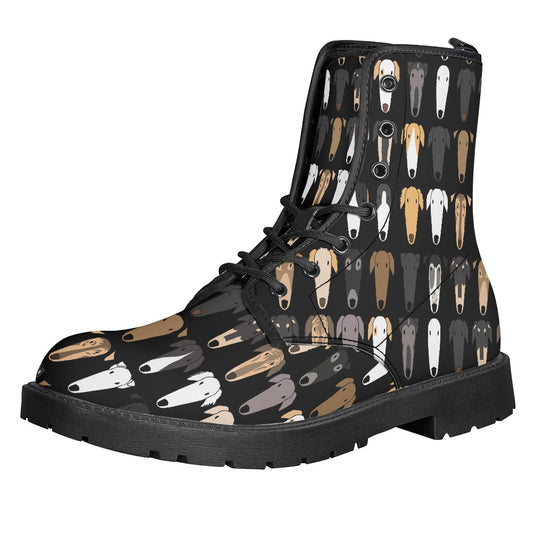 Sight Hound Print Boots in Vegan Leather