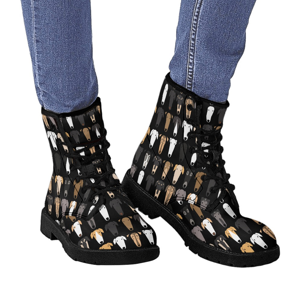Sight Hound Print Boots in Vegan Leather