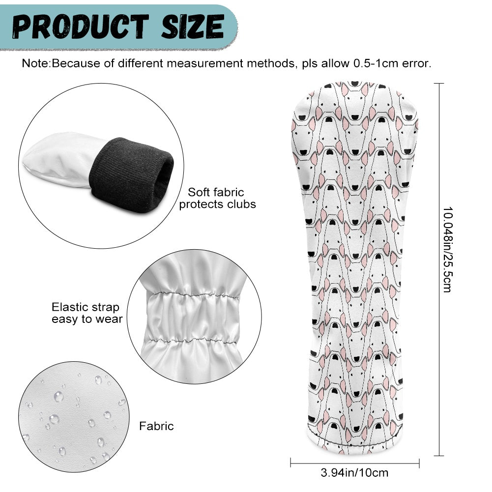 Golf Club Cover in a bull terrier print