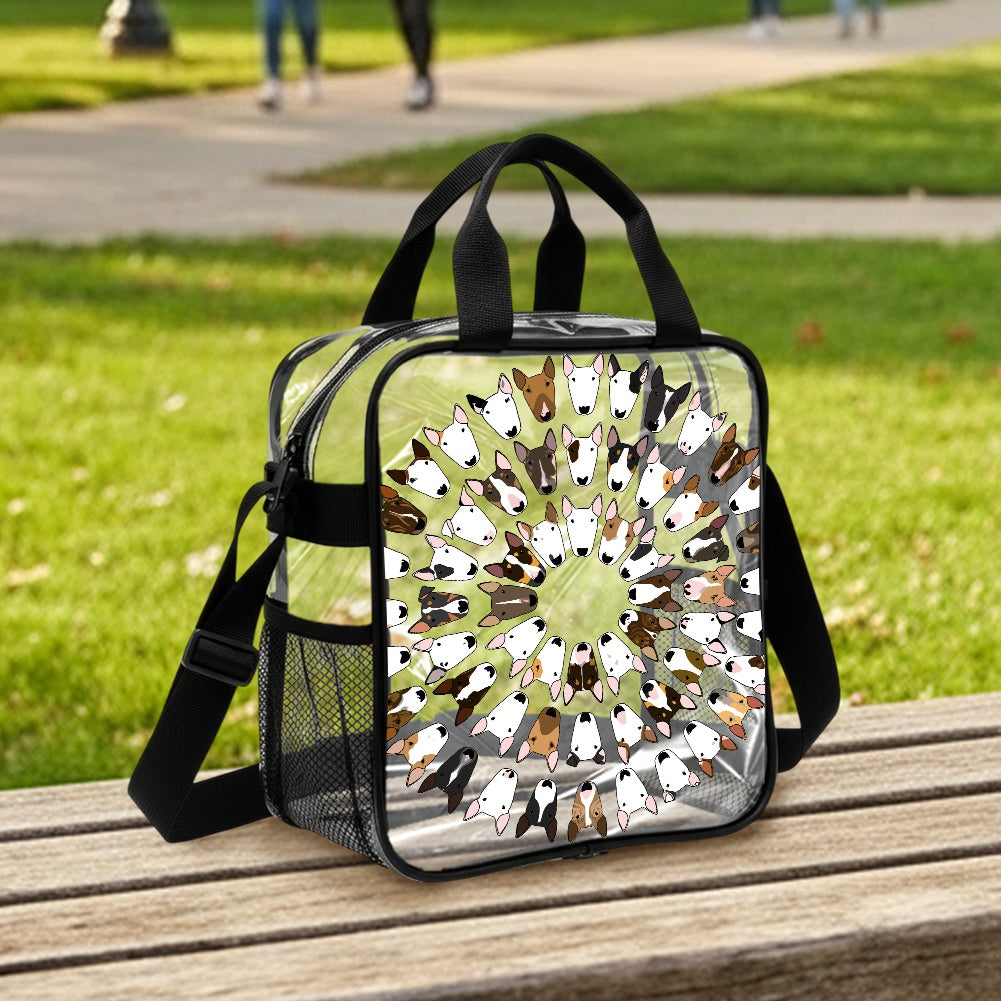 Transparent Bull Terrier Zipper Lunch Bag