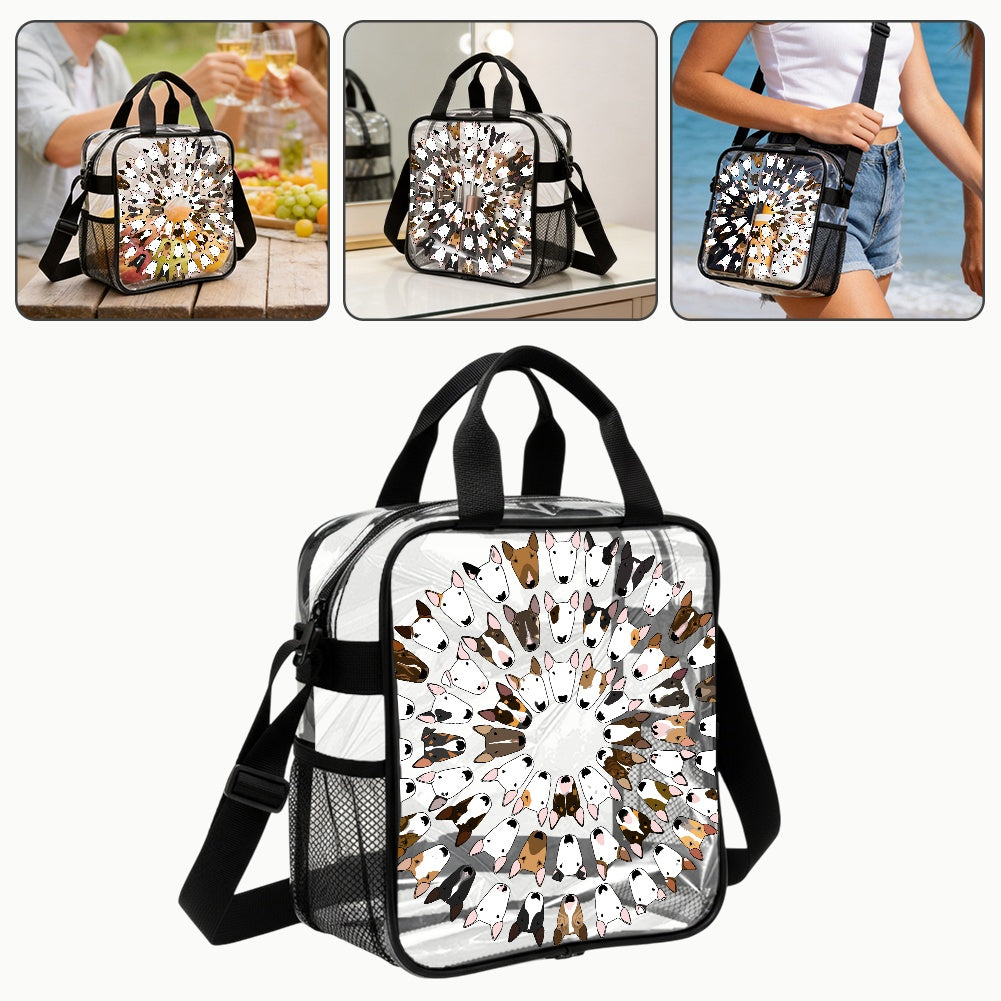 Transparent Bull Terrier Zipper Lunch Bag