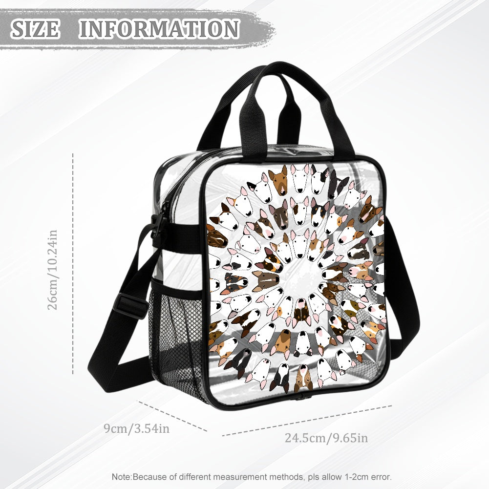 Transparent Bull Terrier Zipper Lunch Bag