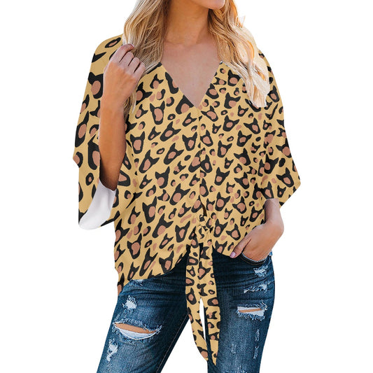 Bull Terrier Print Chiffon Top