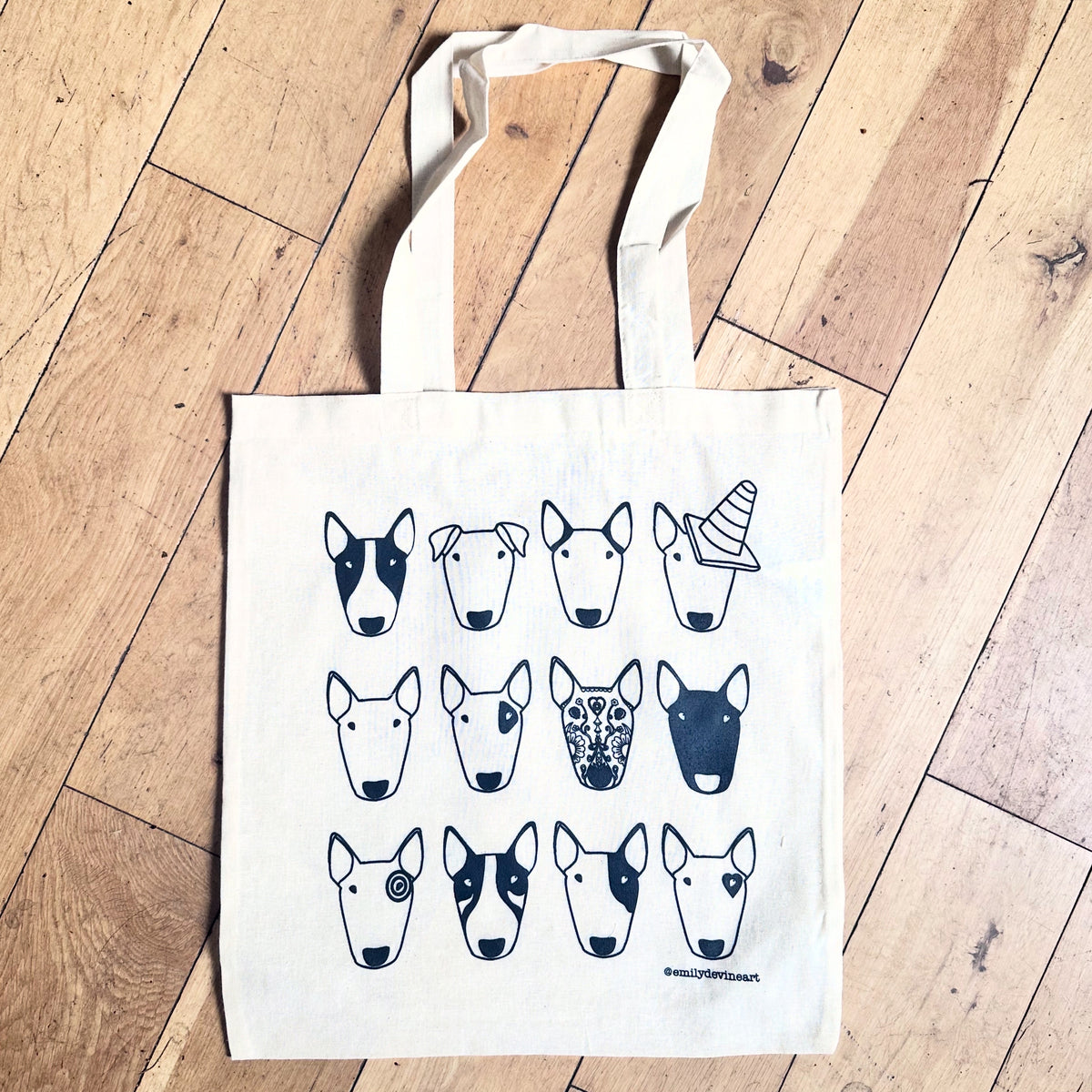 Lightweight Natural Cotton Multibull Tote Bag