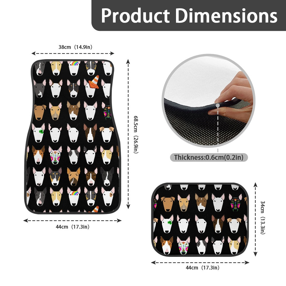Bull Terrier Print Car Mats
