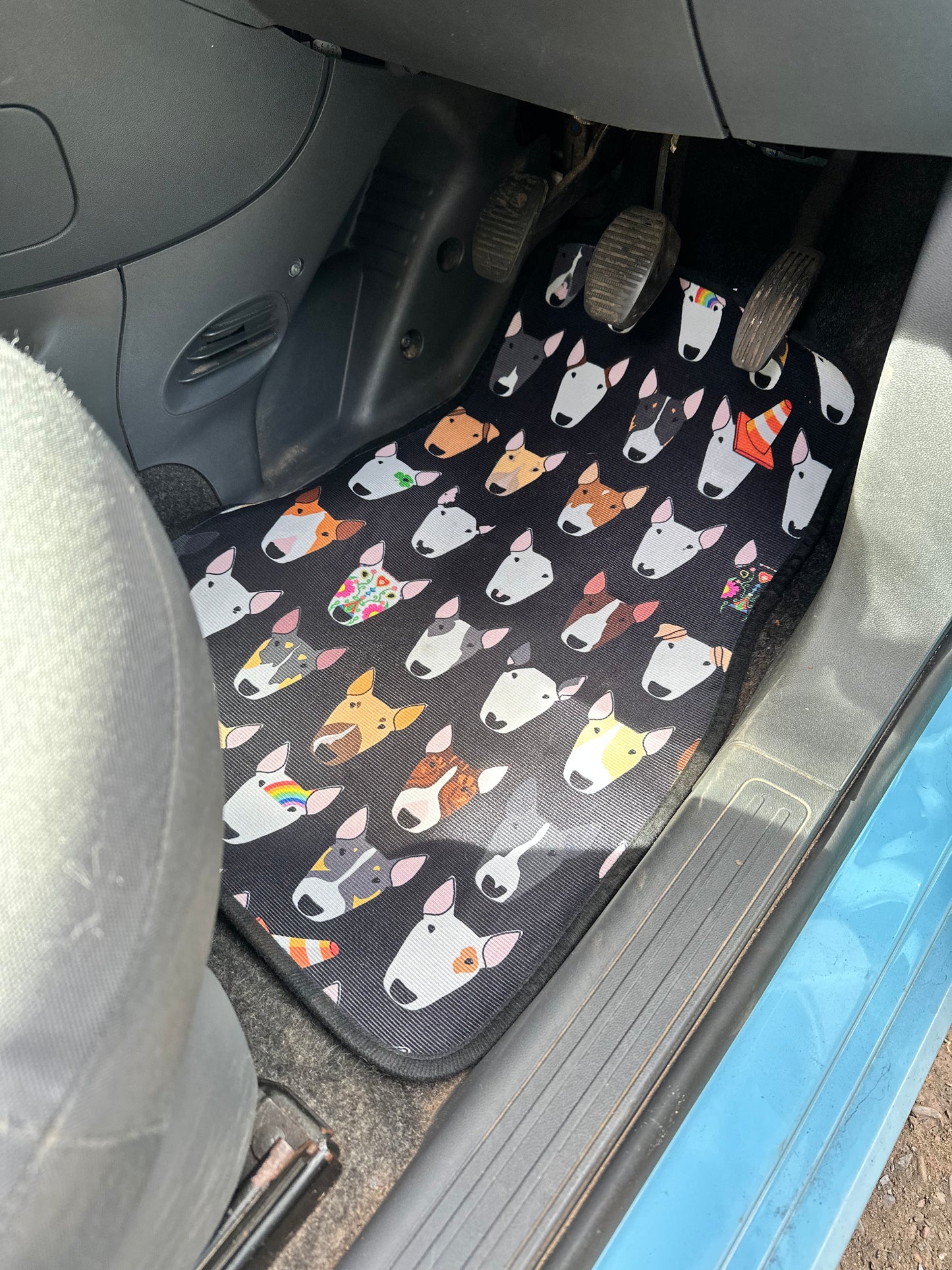 Bull Terrier Print Car Mats