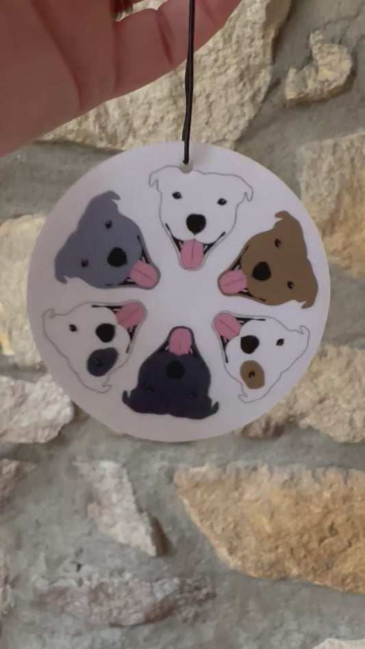 Staffy Circle Car Air Freshener